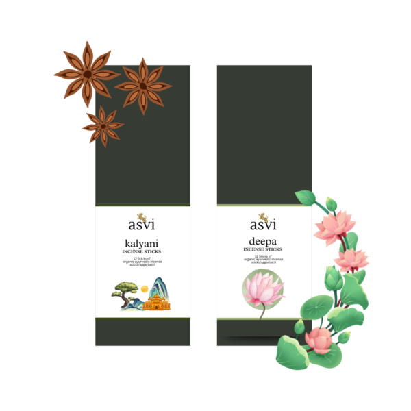 Ayurvedic incense sticks with saffron sandalwood and Vrindavan lotus – sacred scent pairing